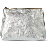 Washable Kraft Paper Toiletry Bag Silver