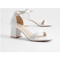 Tacones Gruesos Bajos Minimalistas, Blanco