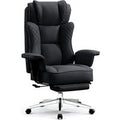 Big and Tall Oice Chair, Ergonomic Leather Reclining Chair with ootrest, High-Back Comy Executive Computer Desk Chairs with Lumb