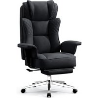 Big and Tall Oice Chair, Ergonomic Leather Reclining Chair with ootrest, High-Back Comy Executive Computer Desk Chairs with Lumb
