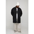 Plus Crinkle Oversized Mac, Negro