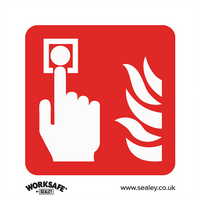 Worksafe Safe Conditions Safety Sign - Fire Alarm Symbol - Self-Adhesive Vinyl