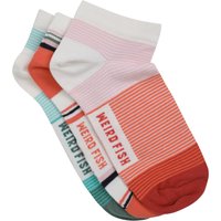 Weird Fish Loretta Trainer Socks 3 Pack Peachblossom Size 4-7