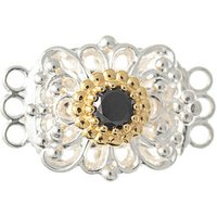 Schließe für Kropfkette 925 Silber Trachtenschmuck schwarz