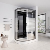 Home Deluxe Doccia a vapore con cascata e sauna a vapore BLACK PEARL - 120 x 80 cm a sinistra