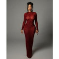 ASHLEY Mesh Open Back Maxi Dress