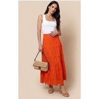 Urban Bliss Broderie Maxi Skirt Orange 8