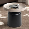 Florence Small Metal End Table With Black Base In Grey