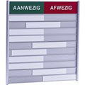 Aan- afwezigheidsbord voor 10 namen