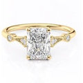 Sterling Silver with Yellow Gold Plated Moissanite Ring