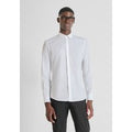 CAMICIA SLIM FIT “LONDON” IN COTONE EASY IRON CON ABBOTTONATURA NASCOSTA
