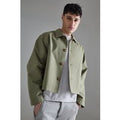 Gabardina Oversize Recta, Verde