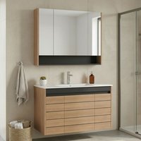 Ricato 1010mm Wooden Bathroom Furniture Set in Oak
