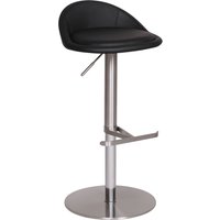 FineBuy Barhocker Edelstahl höhenverstellbare Sitzhöhe 54-79 cm, Design Barstuhl mit Rückenlehne, Bistrohocker Barsitz Gepolstert, Thekenhocker 360° Drehbar, Tresenstuhl Modern