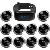 Waterproof Wireless Calling System Customer Service Button Restaurant Bell Waiter Nurse Wristwatch Paging System with Buzzer
