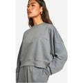 Sudadera Crop Recta Con Bordado Dsgn Studio, Gris
