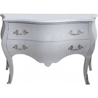 Casa Padrino Barock Kommode WeiÃ / Glitzerlook 130 cm Mod3 - MÃ¶bel Schrank Sideboard - Limited Edition