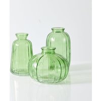 Sage Glass Bud Vases – Set of 3