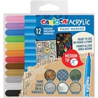 Marcatore acrilico Carioca punta media in conf. da 12 colori assortit