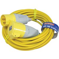 Faithfull Extension Trailing Lead 32amp 2.5mm Yellow Cable 110v 14m