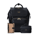 Leather Diaper Bag Backpack - La Madison™ II - Work & Play Commuter Backpack Gift Set (Limited Edition) - Gallery Black- artistic urban gallery