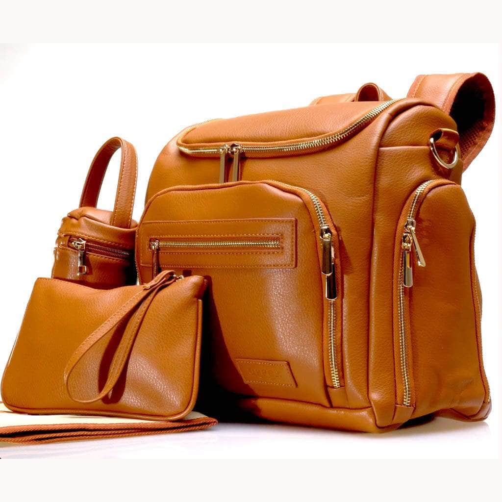 Diaper Bag Backpack - Madison - Vegan Leather Diaper Bag Backpack - madie-brown