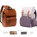 Diaper Bag Backpack Set - La Madison + Milan Gift Set Bundle - Brown