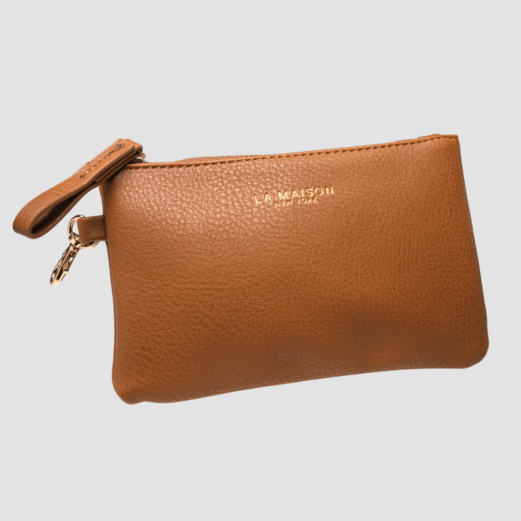 Clip-On Pouch — Brown (Vegan Leather) - Brown