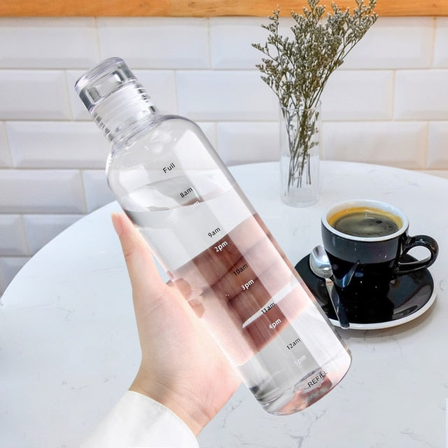 Hydration-Tracking Water Bottle | Leak-Proof Design - 500ml Transparent