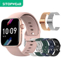 Smart Watch | Wireless Charging Fitness Tracker With 6 Straps - Pink With 6 Straps