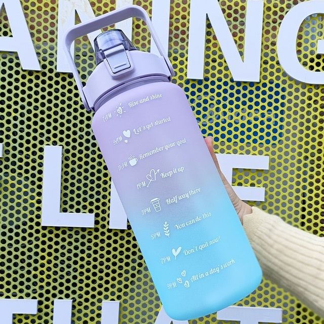 Leak-Proof Water Bottle | 2L | Hydration Tracking - Purple