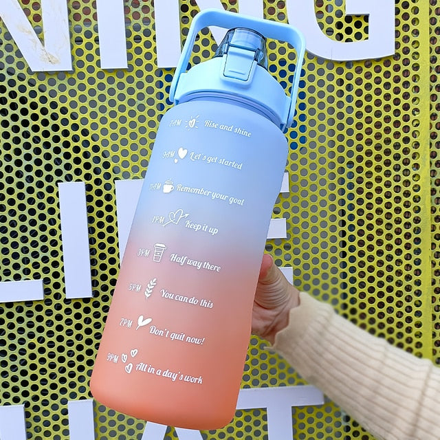 Leak-Proof Water Bottle | 2L | Hydration Tracking - Blue