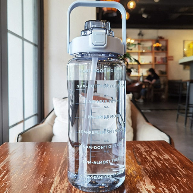 Water Bottle | 2L | With Time Scale Tracking - Blue