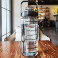 Water Bottle | 2L | With Time Scale Tracking - Black