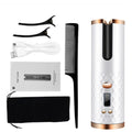 Cordless Curling Iron | USB Rechargeable Hair Curler - White