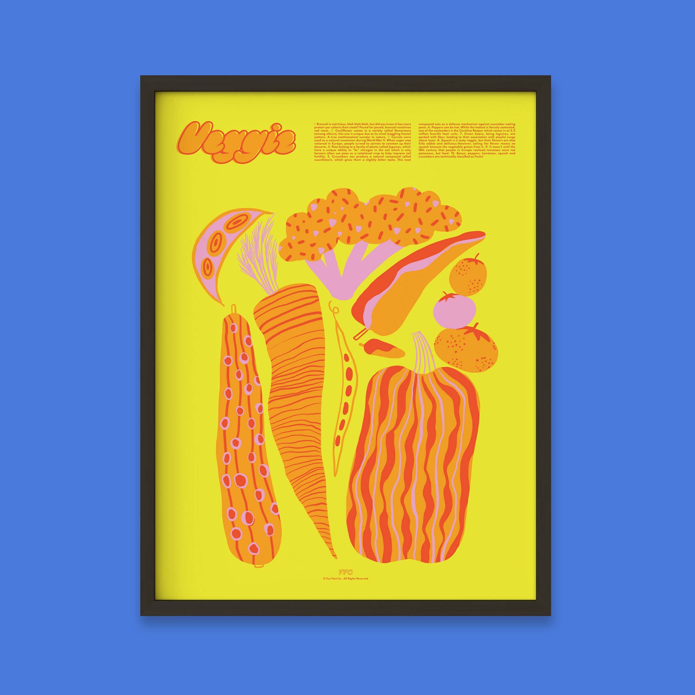 Veggie Fun Facts Print - 24x36" / Black Frame