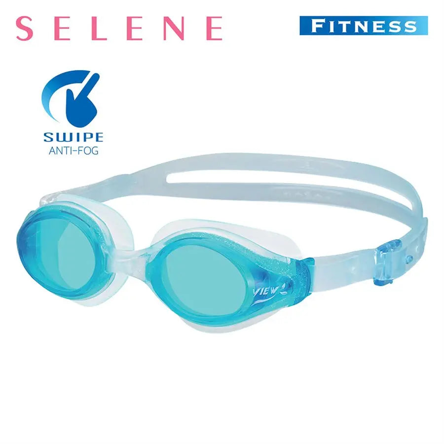 View V-820A Selene Swipe Women's Swim Goggle - Aqua Blue/Blue