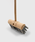 Everyday Round-backed Wooden Yard Broom With Handle - Stiff - Black & white PVC / 130cm 34cm 10cm 1.5kg