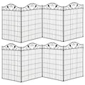Outsunny Set of 2 Decorative Garden Fence, 8 Panels Metal Picket Fence, Versatile Shapes for Patio Lawn, 365cm x 112cm, Black