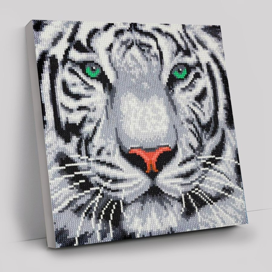 "White Tiger" Crystal Art Canvas Kit 30x30cm