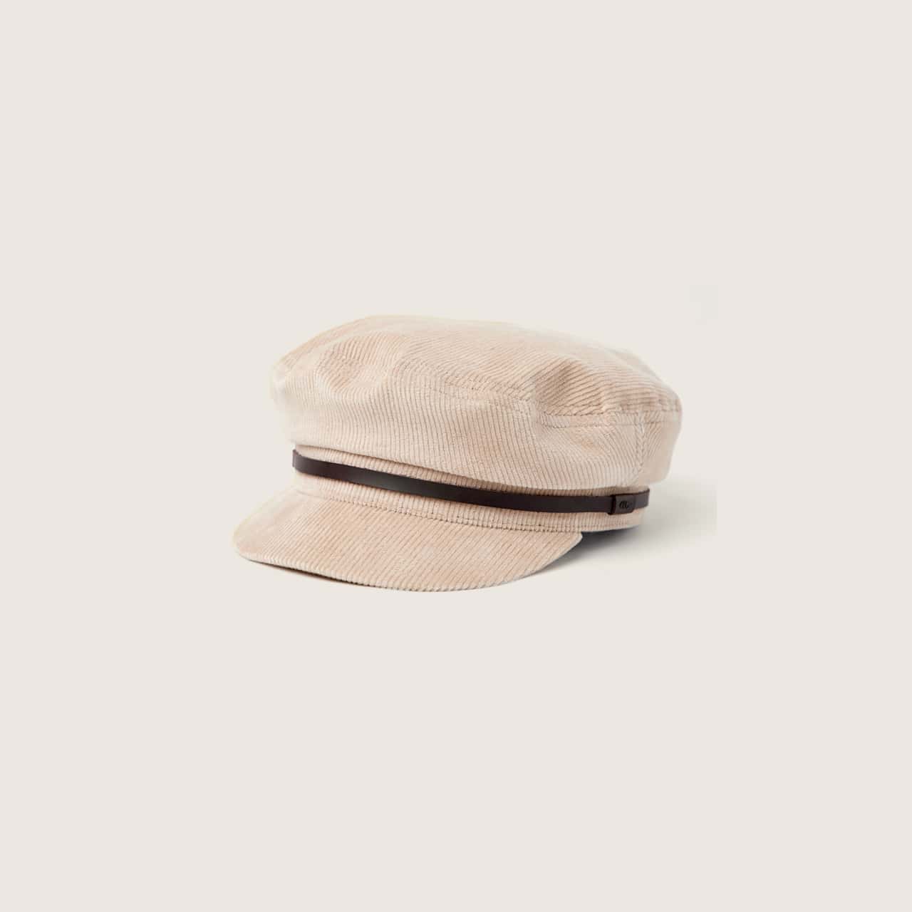Baker Fawn | White Cord Newsboy Cap - L