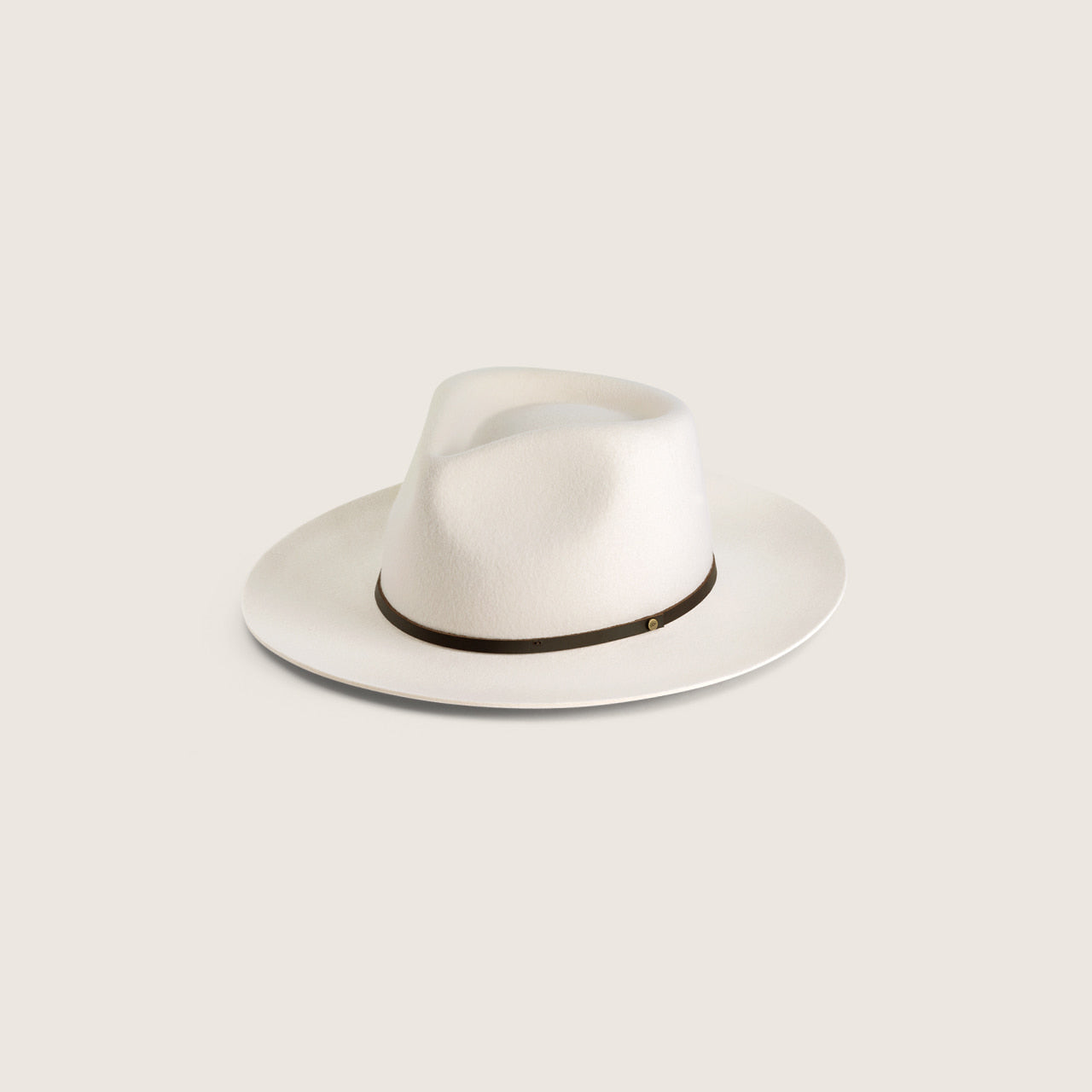 Cooper Bone | White Upturned Fedora - final sale - L