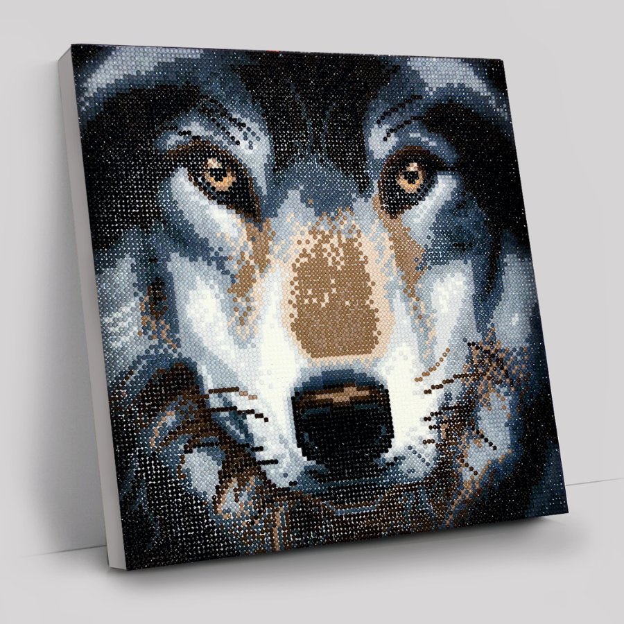 Wolf Crystal Art Canvas Kit 30x30cm