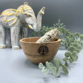 Wooden Smudge Offering Bowl Tree Of Life 11x7cm