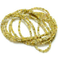 20 Inch Yellow Raw Diamond Beads Necklace - 2.00 to 3.00 MM