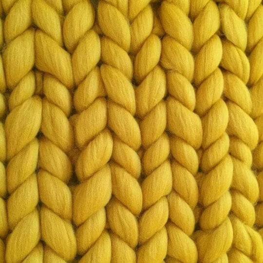 super chunky knit blanket | giant yarn blanket - 32*32 inches / Yellow