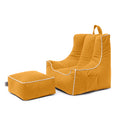 Kids Bean Bag Armchair with Footstool Indoor Beanbag Chair Gaming Kids Pouffes - Verona Honey