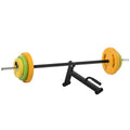 HOMCOM 20kg Adjustable Barbell Weights Set with Barbell Jack, Adjustable Weights Set with Non-slip Handle and Fixing Clip, for Home Gym Strength