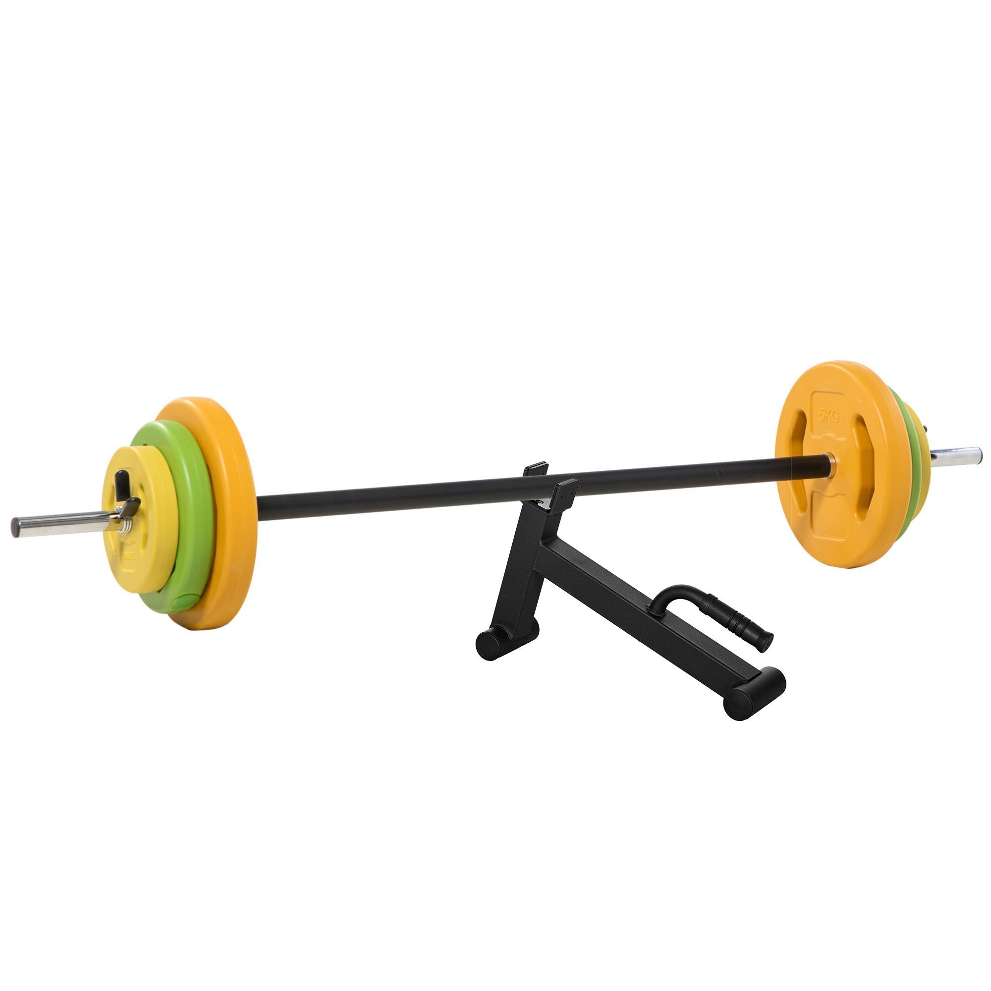 HOMCOM 20kg Adjustable Barbell Weights Set with Barbell Jack, Adjustable Weights Set with Non-slip Handle and Fixing Clip, for Home Gym Strength