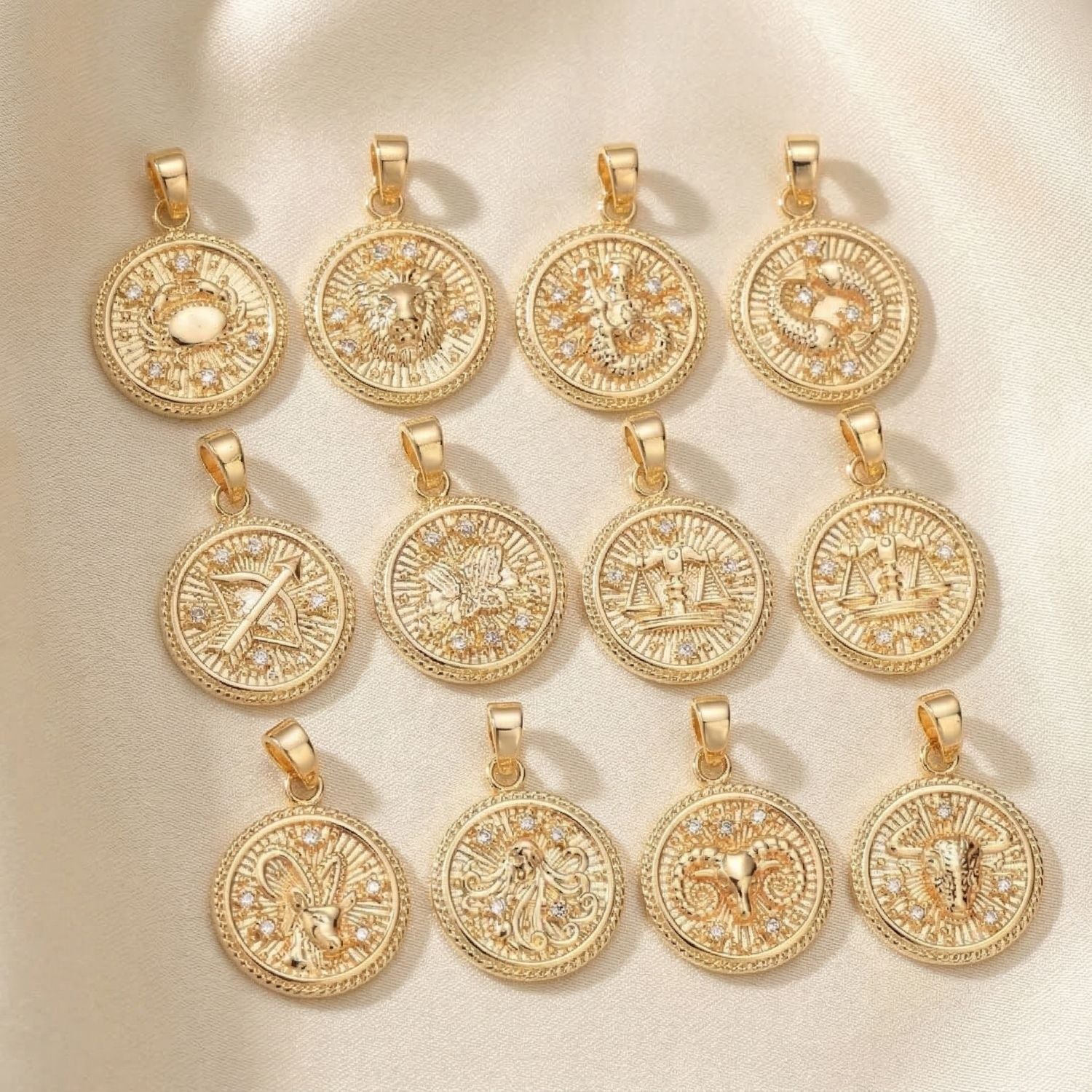18ct Gold Plated Zodiac Pendant Charms - 12. Capricorn